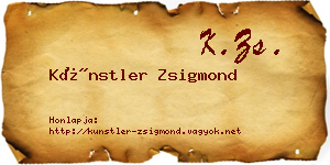 Künstler Zsigmond névjegykártya